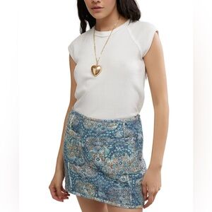Free People Darla Quilted Mini Skirt - Size 10 - NWOT